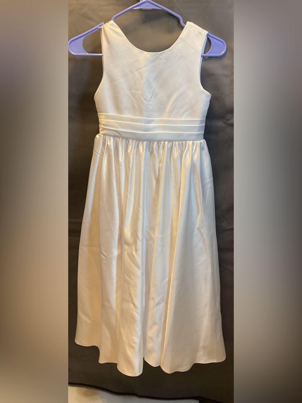 NWT Girl’s White Strapless Satin A-Line Dress